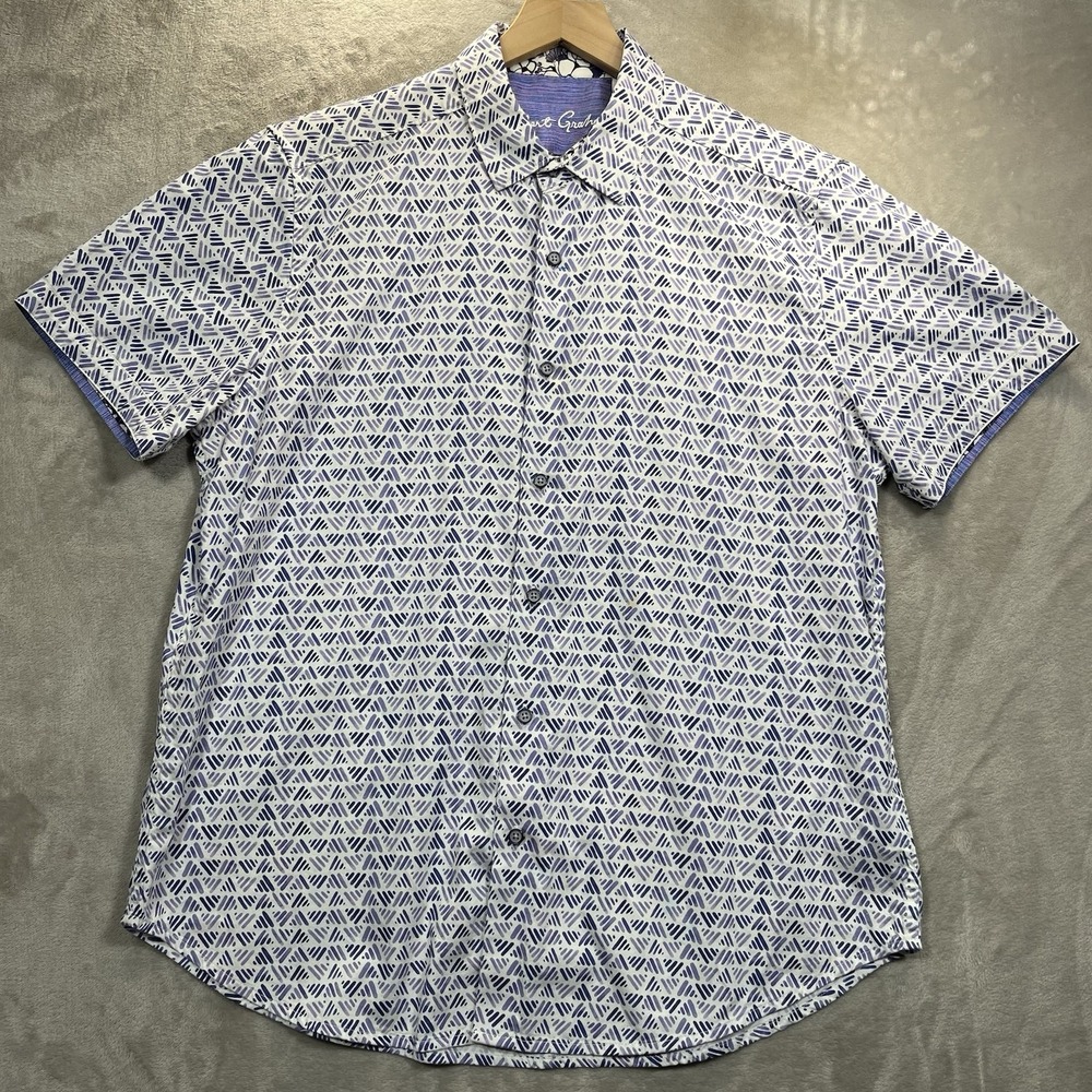 Robert Graham Classic Fit Shirt Mens‎ XL Geometric Print Short Sleeve